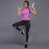 Sexy Yoga Set Compressed Leggings Gym Fitness Clothes